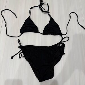 Black Triangle Bikini Set- VS The Teeny Bikini